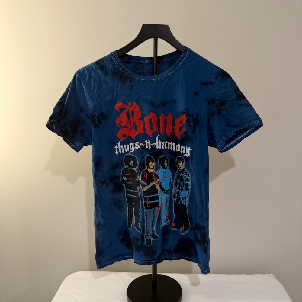 Bone Thugs-N-Harmony E. 1999 Eternal Tie Dye Graphic T-Shirt Blue XS Hip Hop